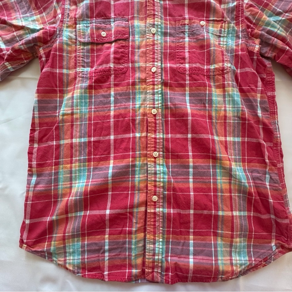 Polo Ralph Lauren red plaid short sleeve button down shirt‎ boys XL 18/20 - Picture 3 of 12